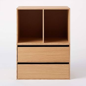 Amazon|無印良品 木製収納ケース・引出式・2段・ワイド・オーク Amazon|無印良品 木製収納ケース・引出式・2段・ワイド・オーク